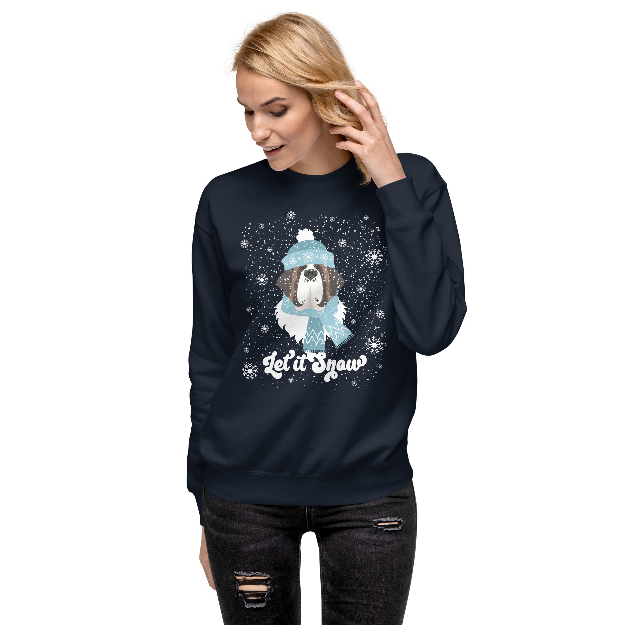 Let It Snow St Bernard Premium Sweatshirt - Lucy + Norman