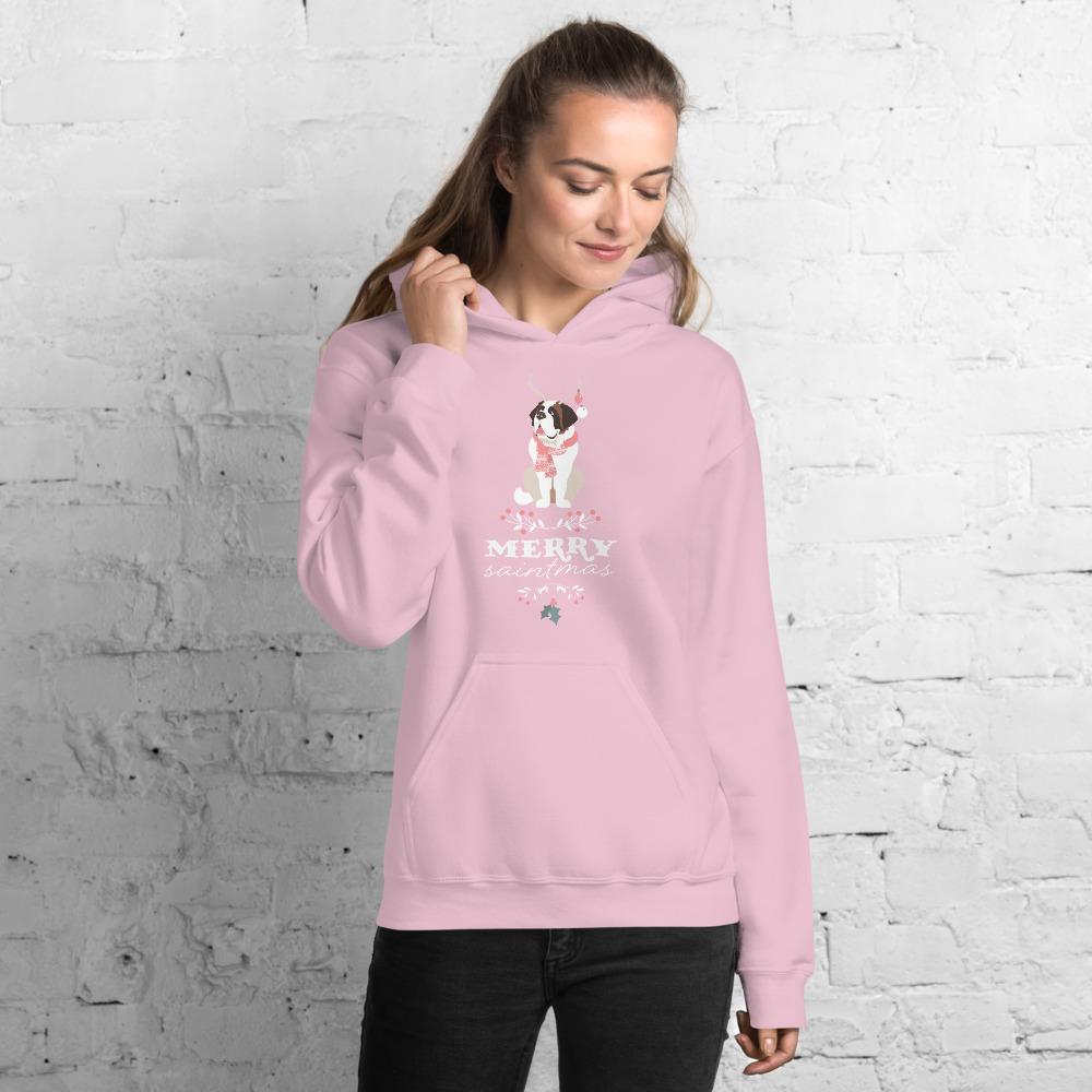 Merry Saintmas St Bernard Heavy Hoodie - Lucy + Norman