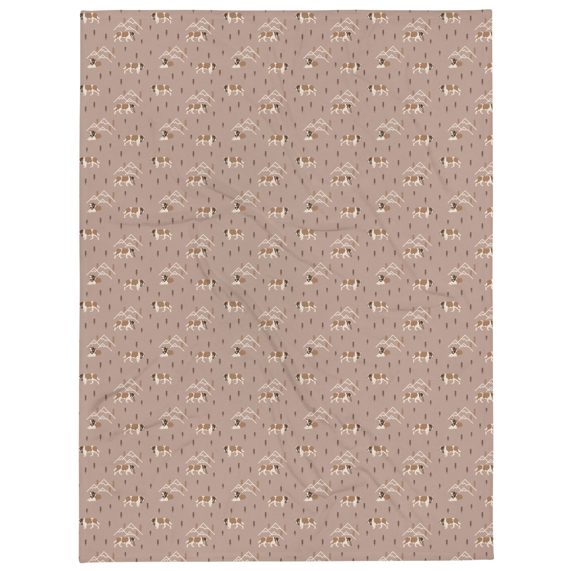 Minimal Mountain Pink Fleece Throw Blanket - Lucy + Norman