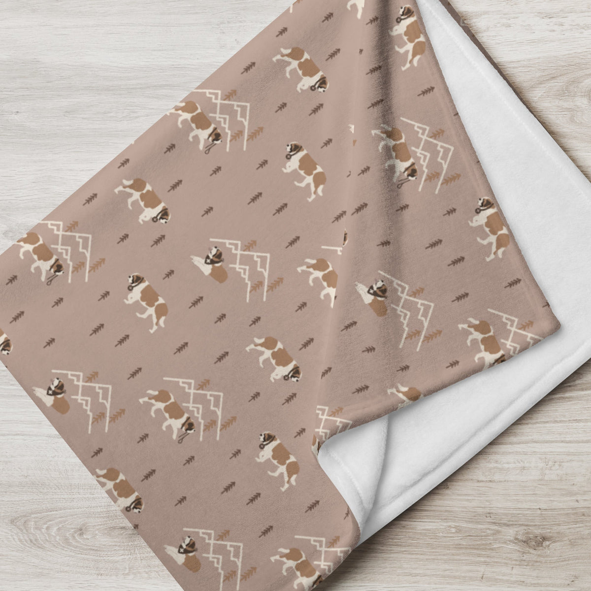 Minimal Mountain Pink Fleece Throw Blanket - Lucy + Norman