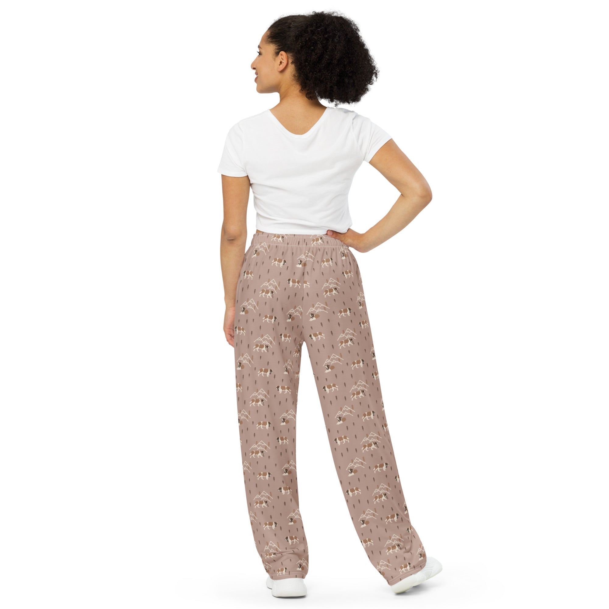 Minimal Mountain - Pink Wide Lounge Pants - Lucy + Norman