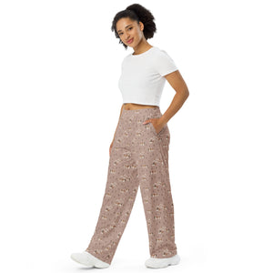 Minimal Mountain - Pink Wide Lounge Pants - Lucy + Norman