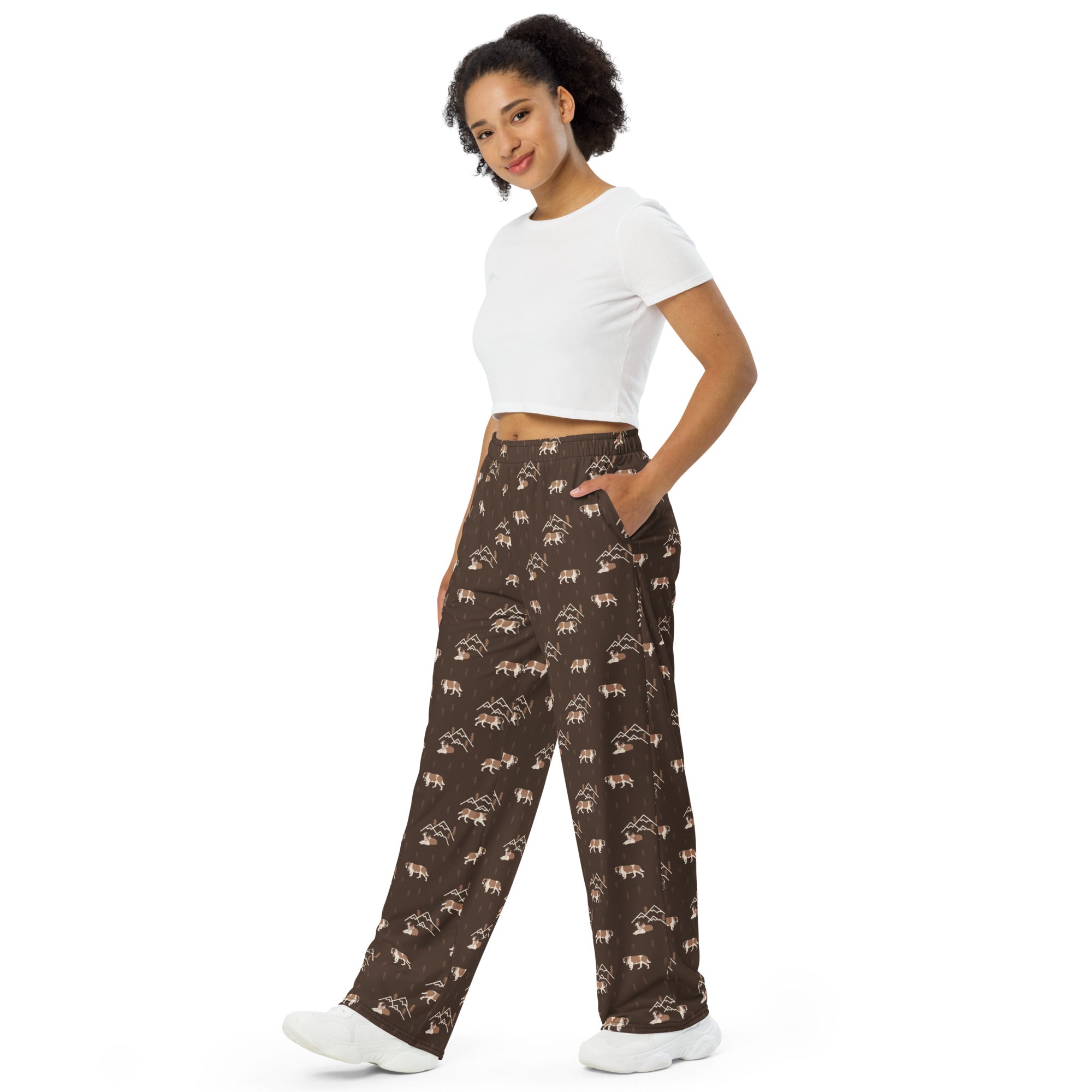 Minimal Mountains Unisex Wide Lounge Pants - Lucy + Norman