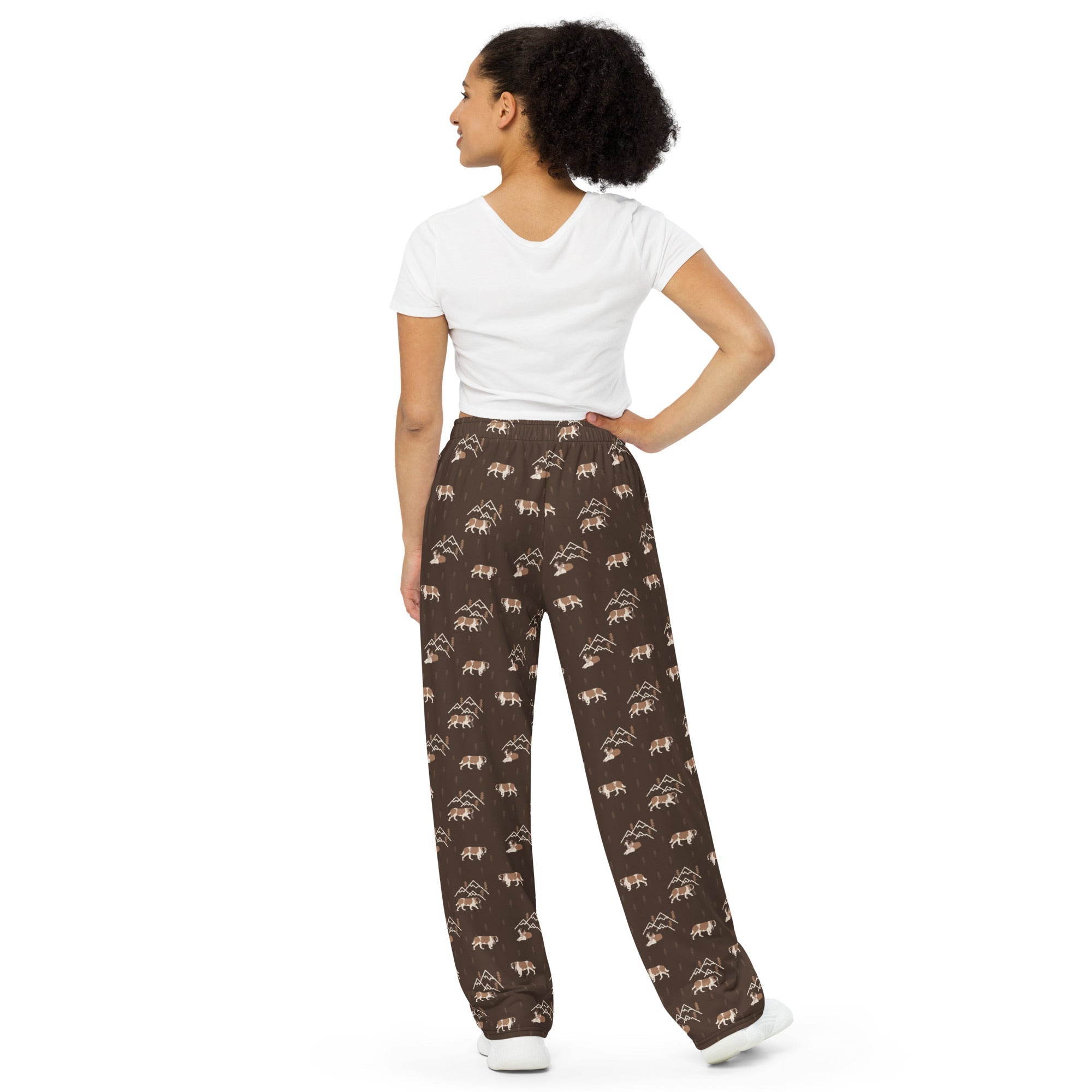 Minimal Mountains Unisex Wide Lounge Pants - Lucy + Norman