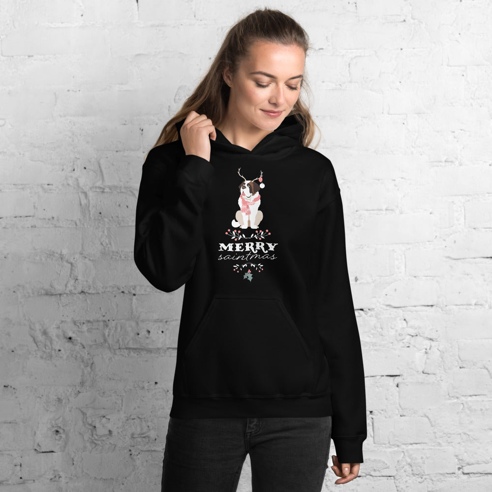 Merry Saintmas St Bernard Heavy Hoodie