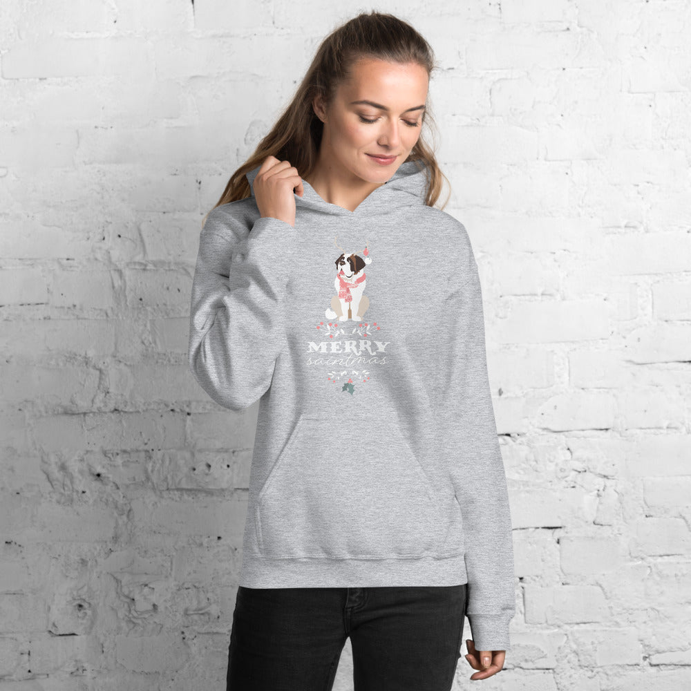 Merry Saintmas St Bernard Heavy Hoodie