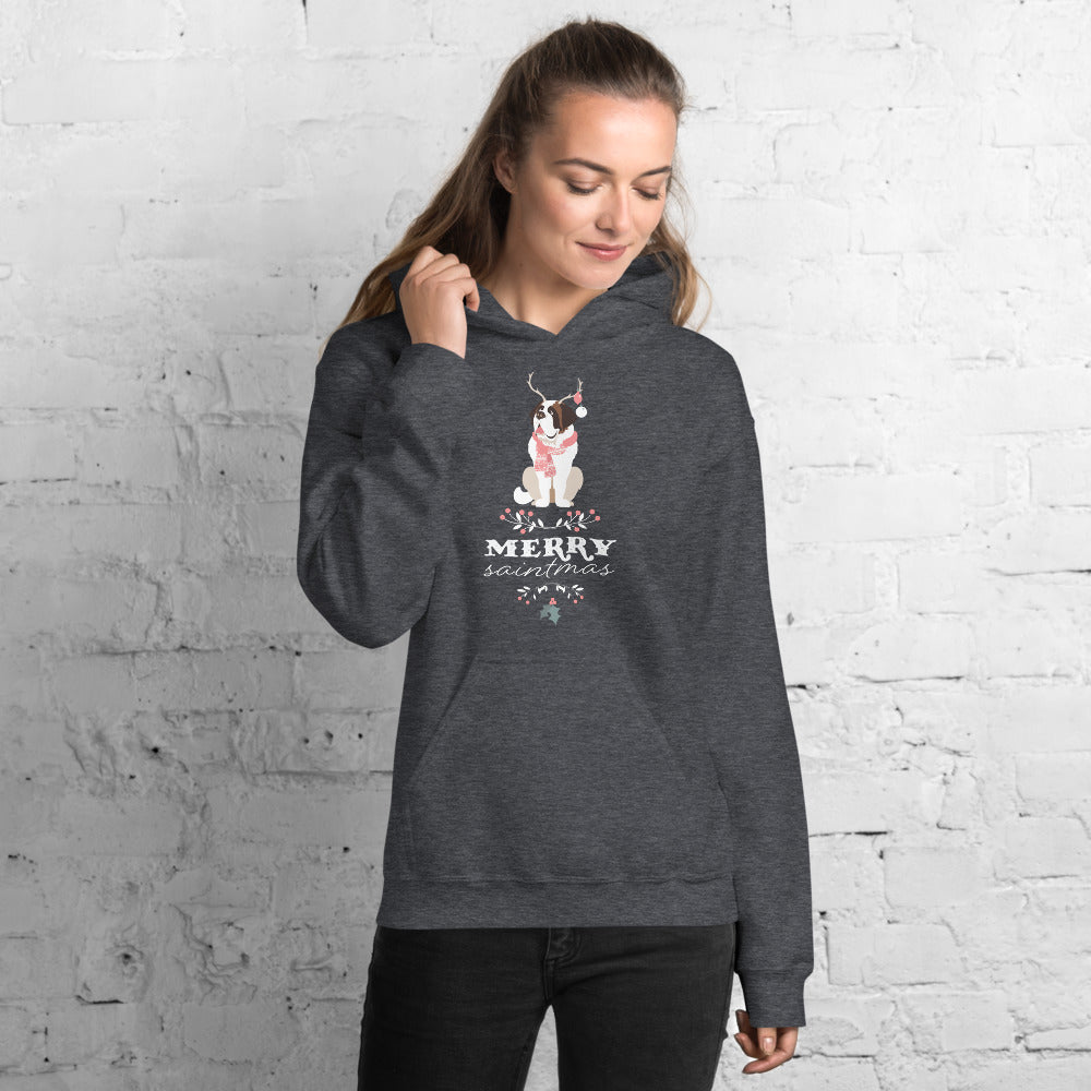 Merry Saintmas St Bernard Heavy Hoodie