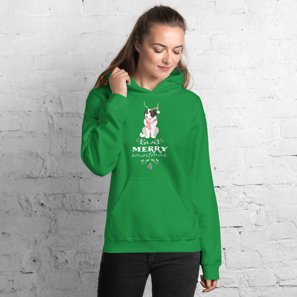 Merry Saintmas St Bernard Heavy Hoodie