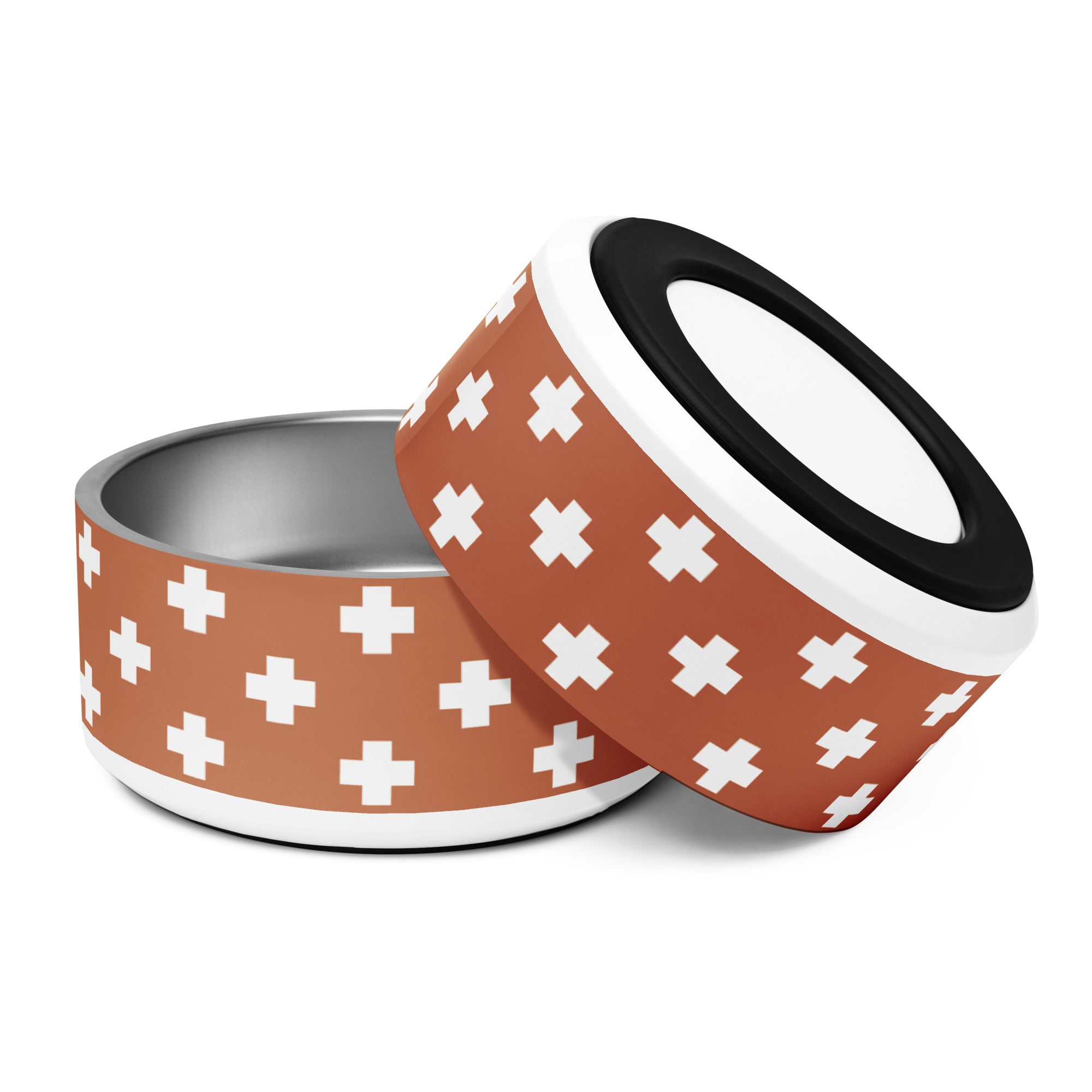 Orange Swiss Cross Dog Bowl - Lucy + Norman