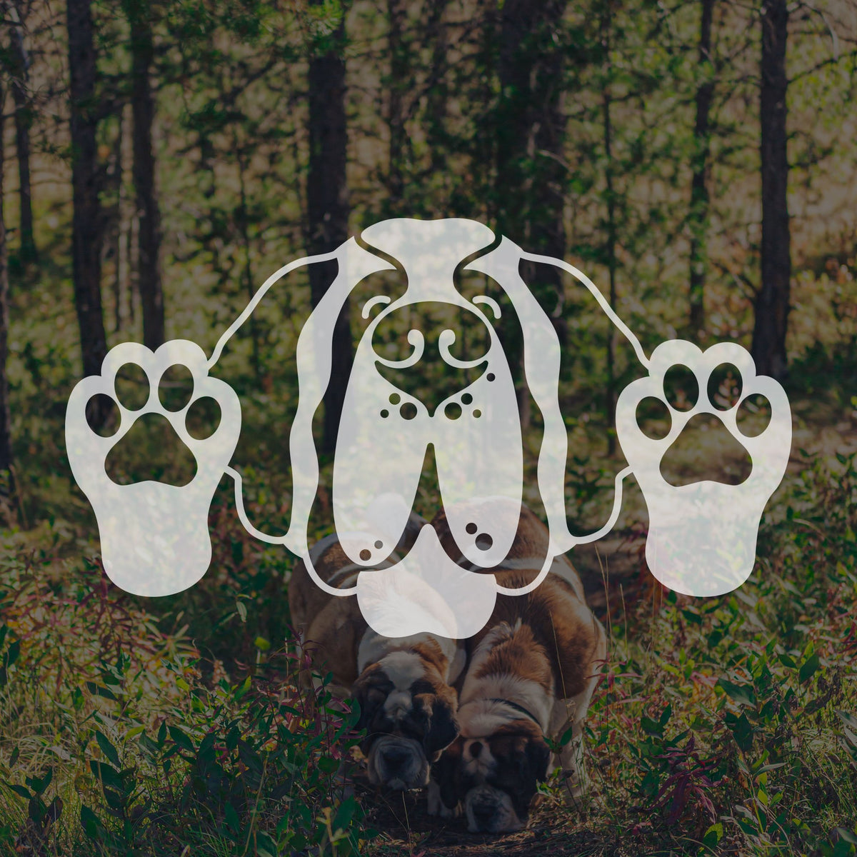 Paws Up St Bernard Dog Car Window Decal - Lucy + Norman