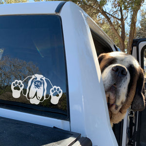 Paws Up St Bernard Dog Car Window Decal - Lucy + Norman