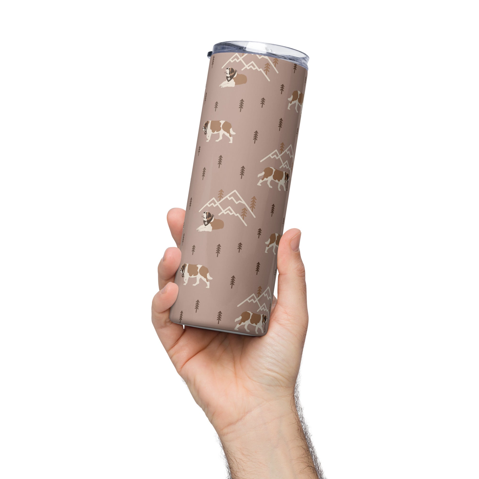 Pink Minimal Mountain Stainless Steel Tumbler + Straw - Lucy + Norman