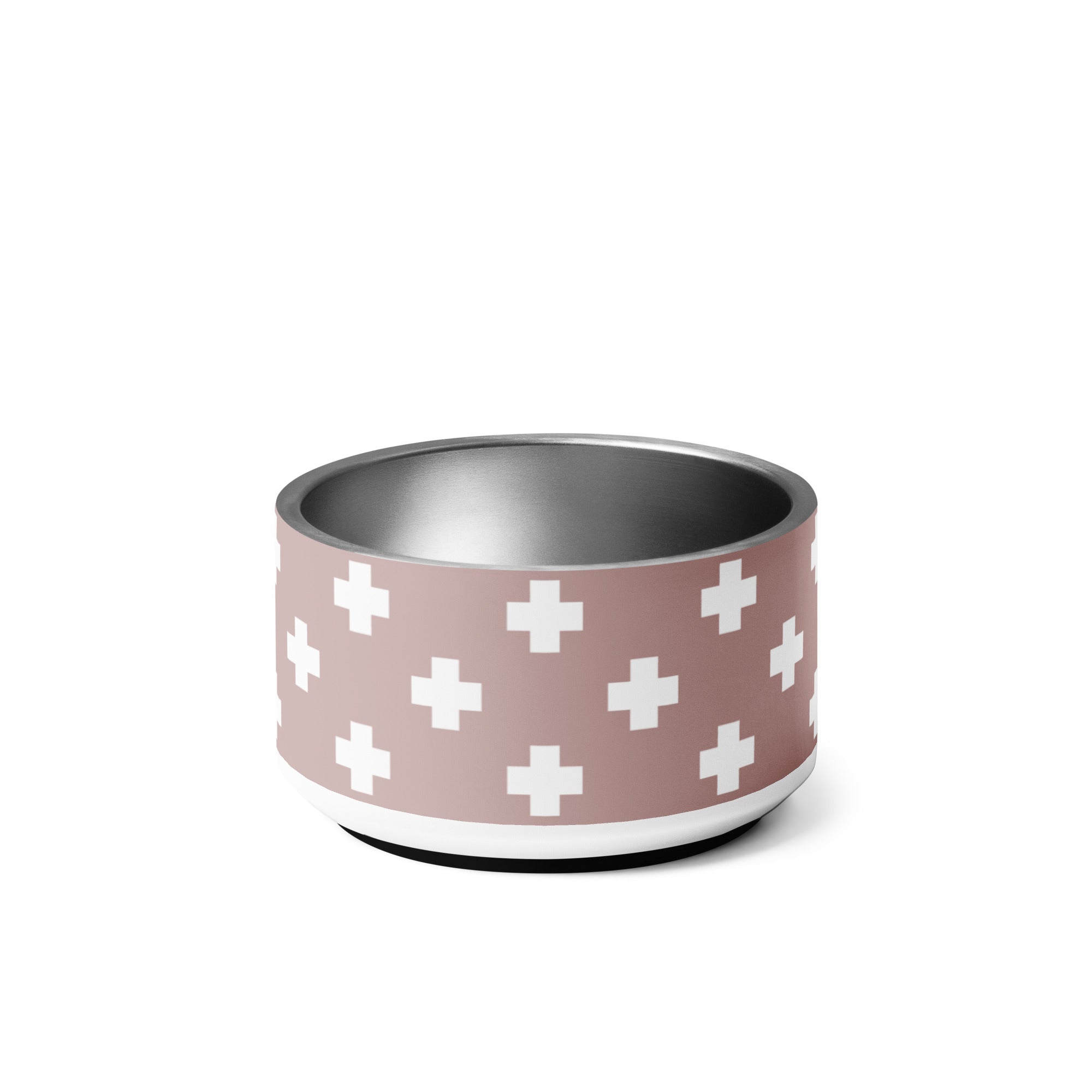 Pink Swiss Cross Dog Bowl - Lucy + Norman