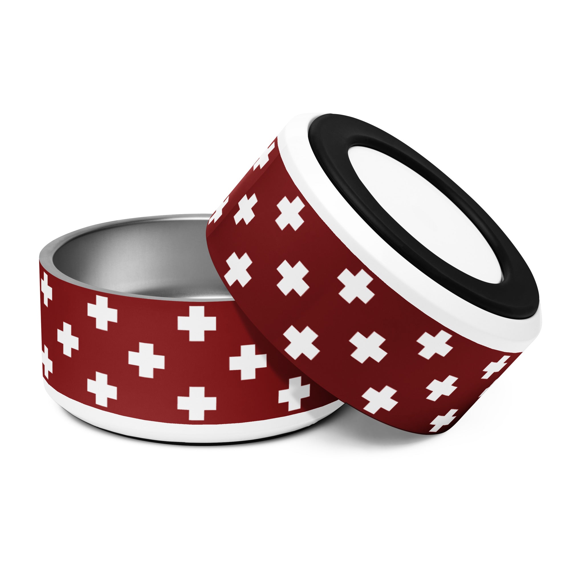 Red Swiss Cross Dog Bowl - Lucy + Norman