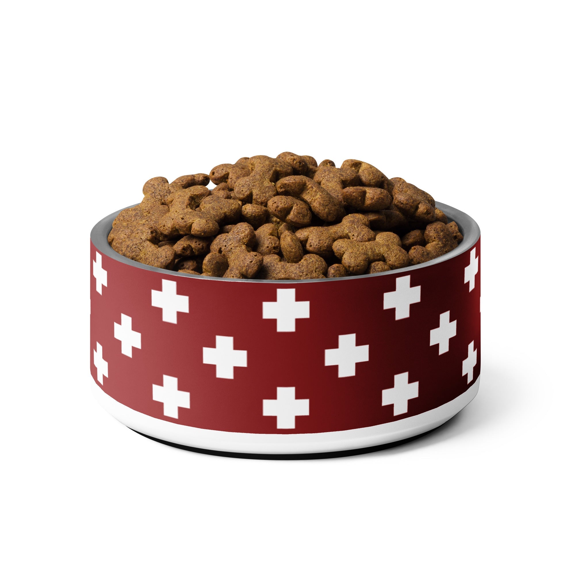 Red Swiss Cross Dog Bowl - Lucy + Norman