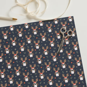 Reindeer Saint Bernard Wrapping Paper Sheets - Lucy + Norman