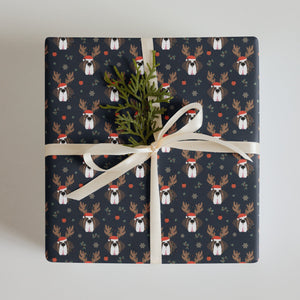 Reindeer Saint Bernard Wrapping Paper Sheets - Lucy + Norman
