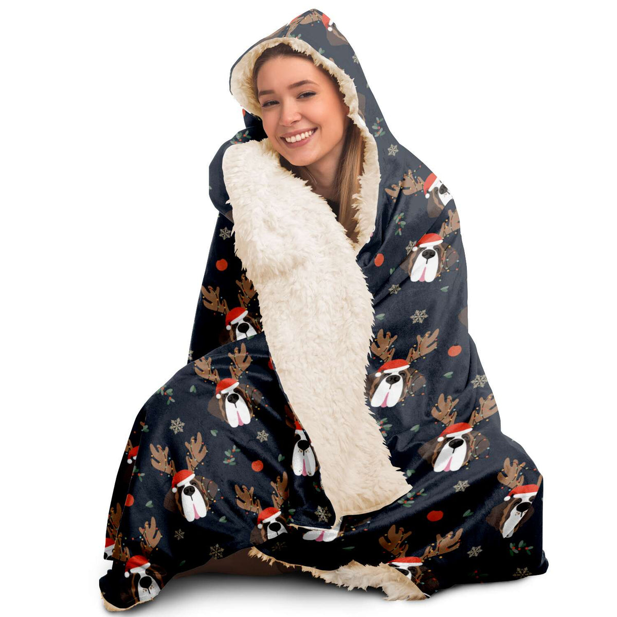 Reindeer Saint Hooded Blanket - Lucy + Norman