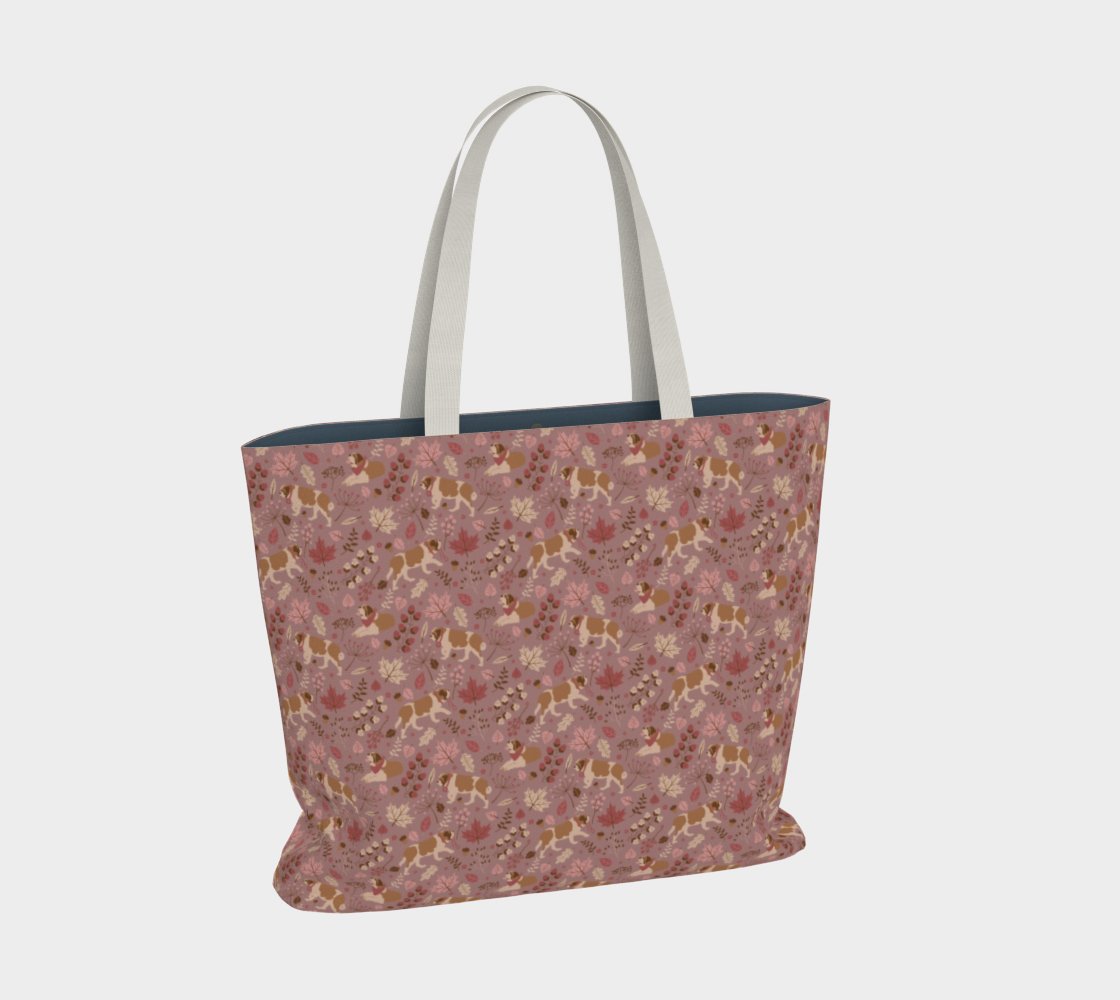 Rosy Fall St Bernard Large Tote Bag - Lucy + Norman