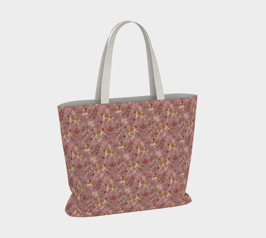 Rosy Fall St Bernard Large Tote Bag - Lucy + Norman