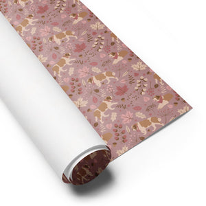 Rosy Fall St Bernard Wrapping Paper Sheets - Lucy + Norman