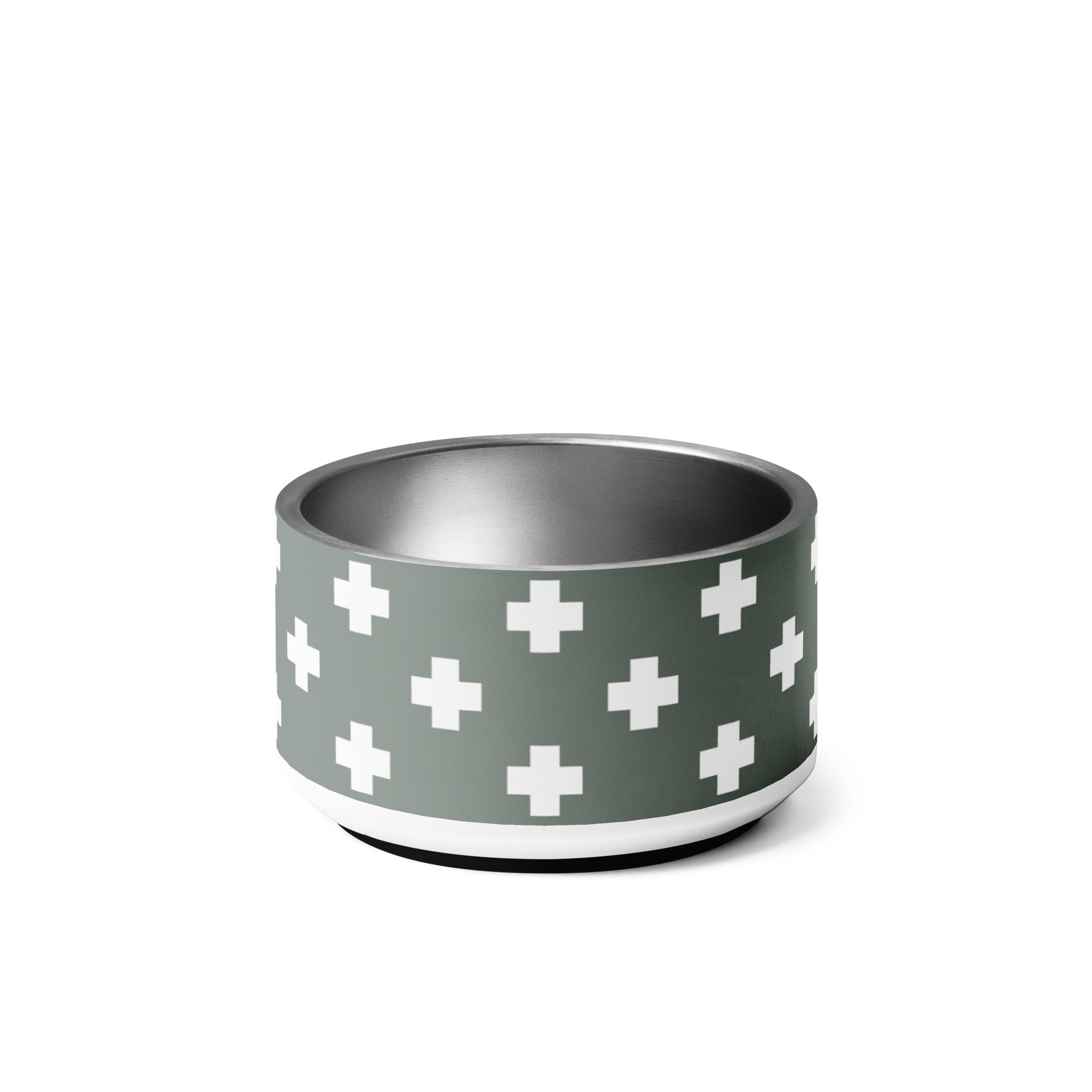 Sage Green Swiss Cross Dog Bowl - Lucy + Norman