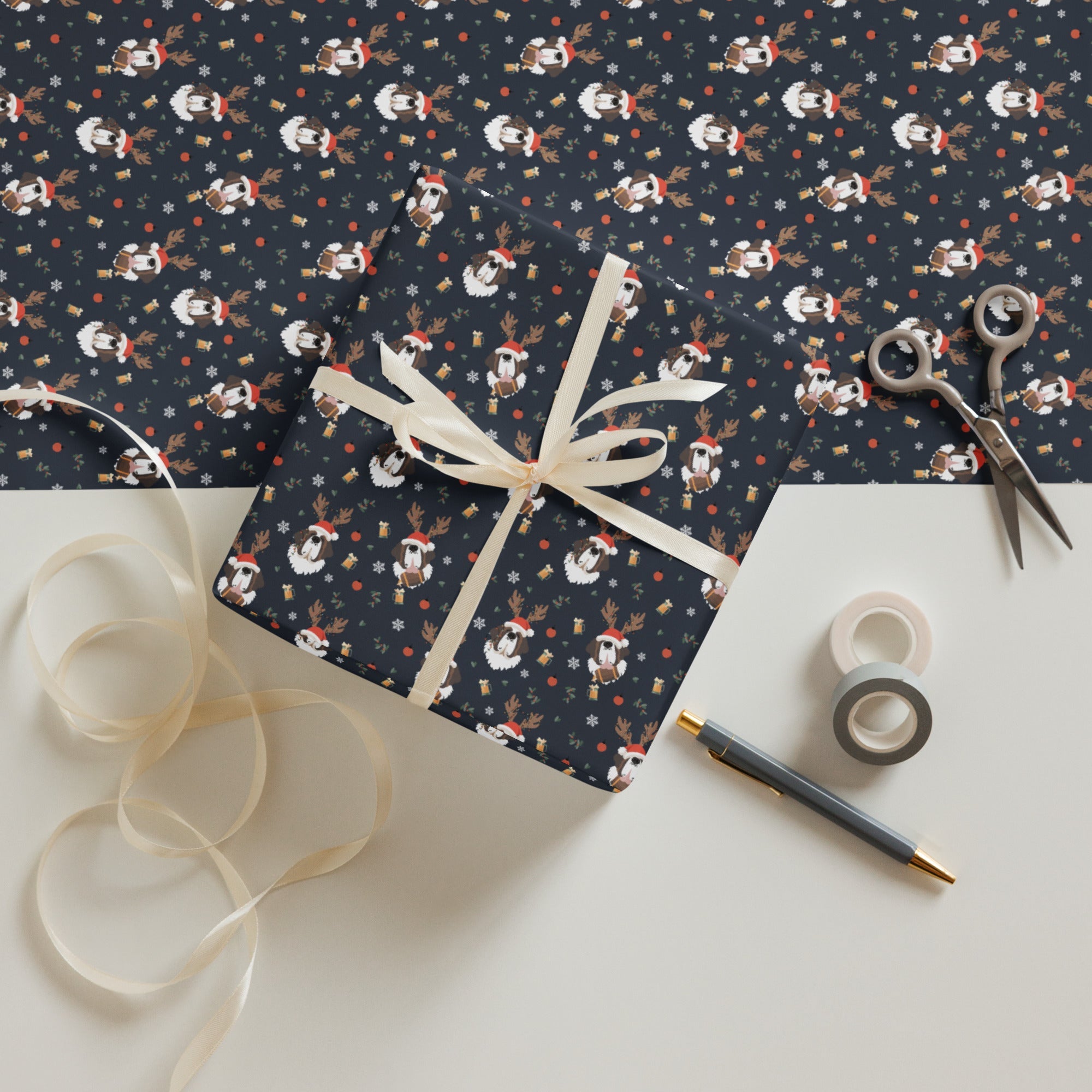 Saint Bernard Beer Wrapping Paper Sheets - Lucy + Norman