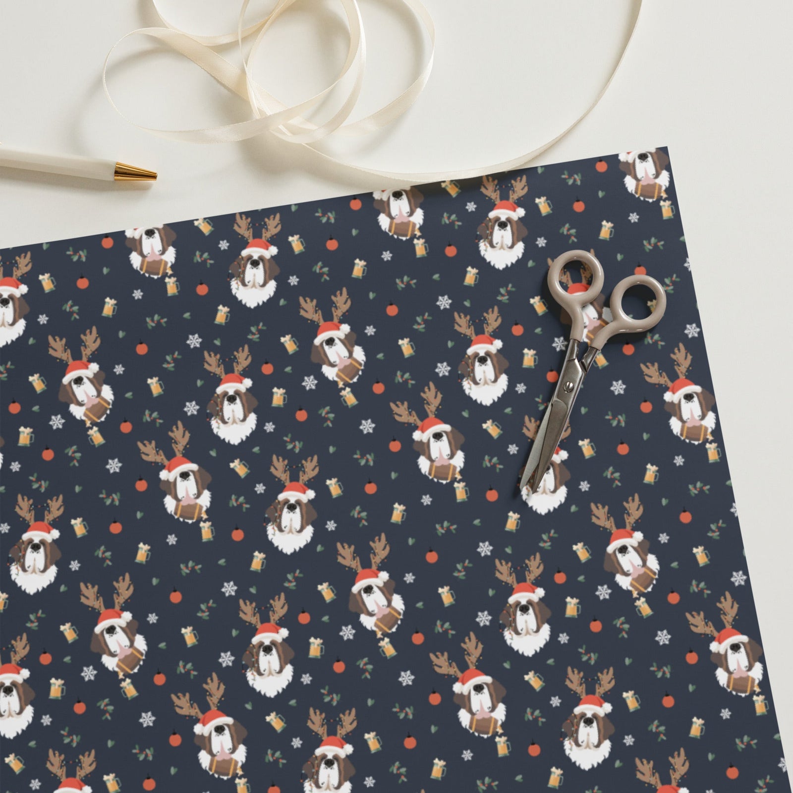 Saint Bernard Beer Wrapping Paper Sheets - Lucy + Norman