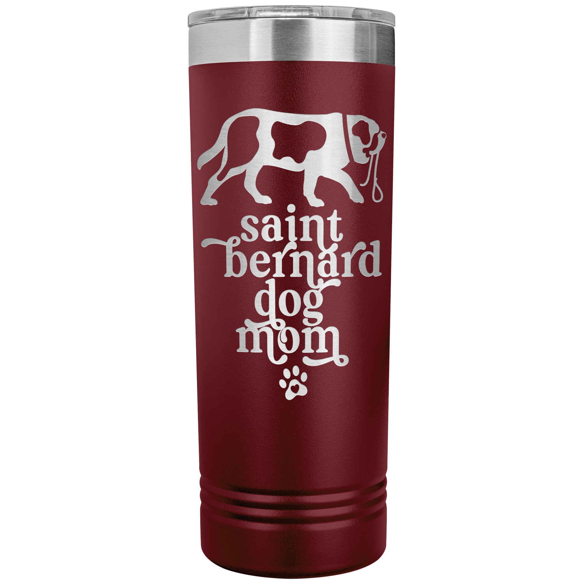 Saint Bernard Dog Mom Skinny Tumbler - Lucy + Norman