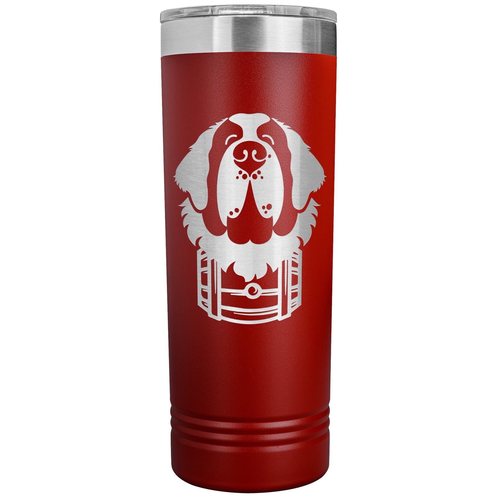 Saint Bernard Dog with Barrel Skinny Tumbler - Lucy + Norman