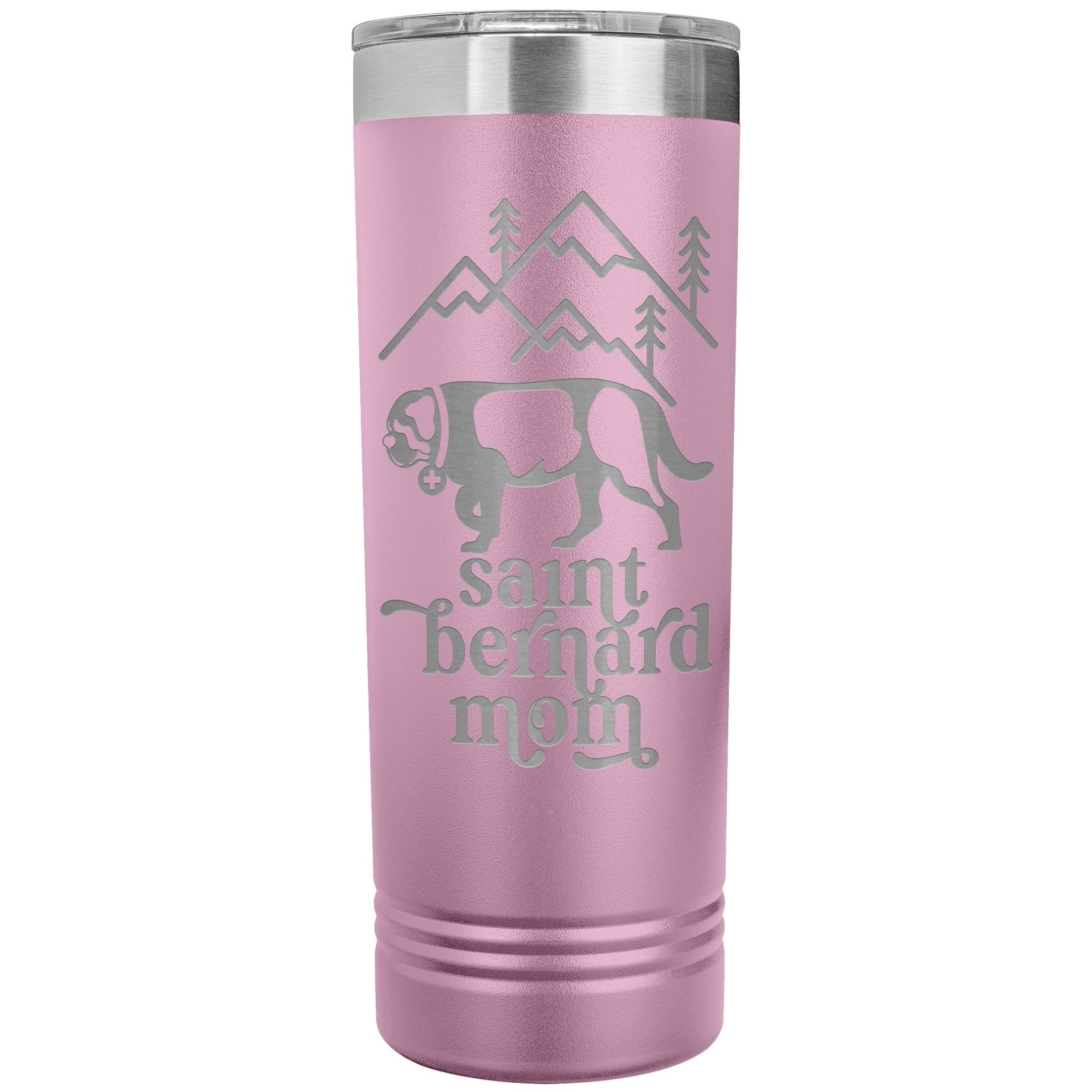 Saint Bernard Mom + Mountains Skinny Tumbler - Lucy + Norman