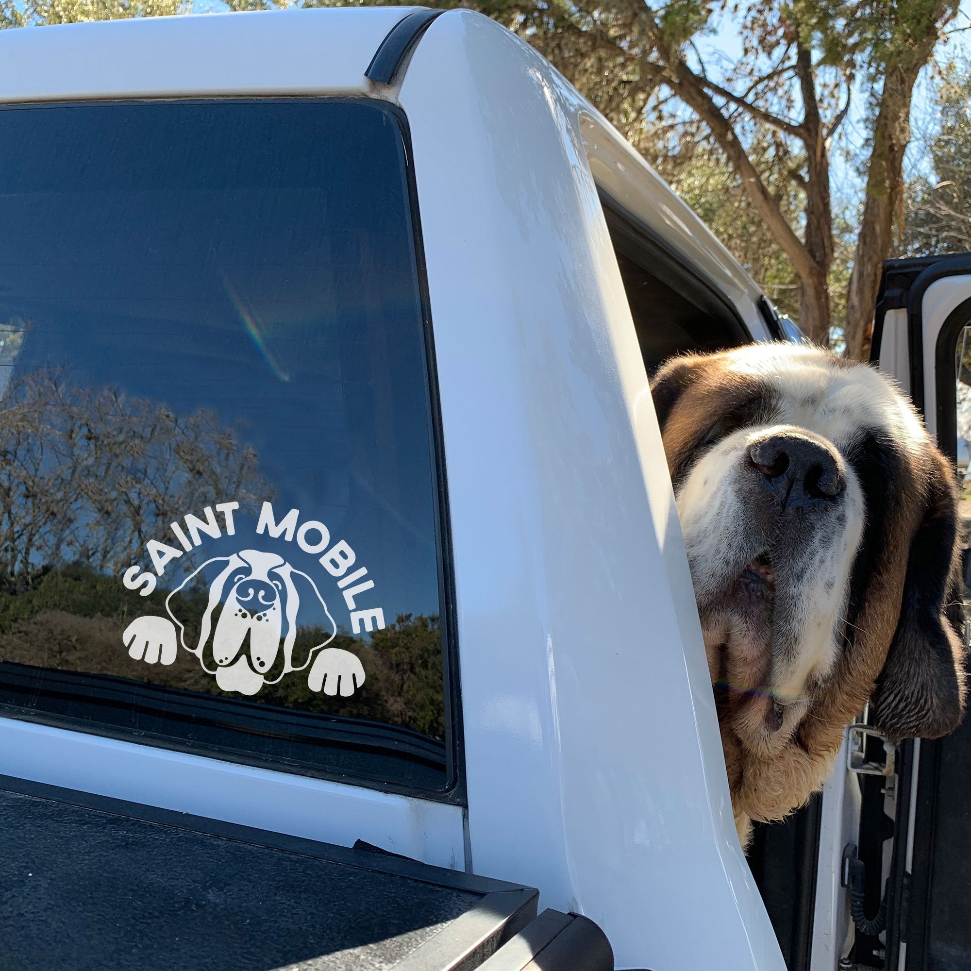 Saint Mobile St Bernard Dog Car Window Decal - Lucy + Norman