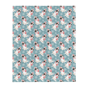 Snowflake St Bernard Dog Christmas Throw Blanket - Lucy + Norman