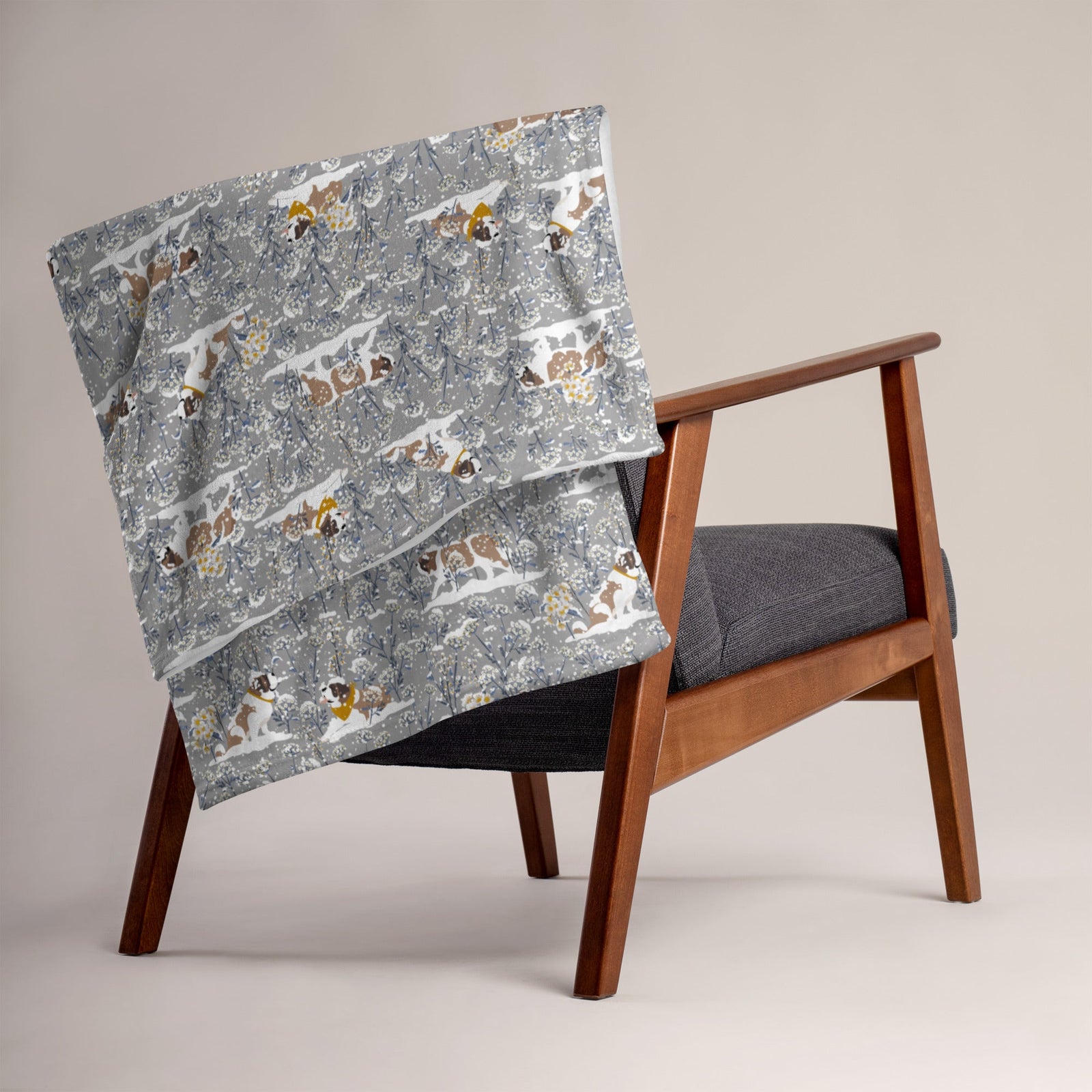 Snowflower Fleece Throw Blanket - Lucy + Norman