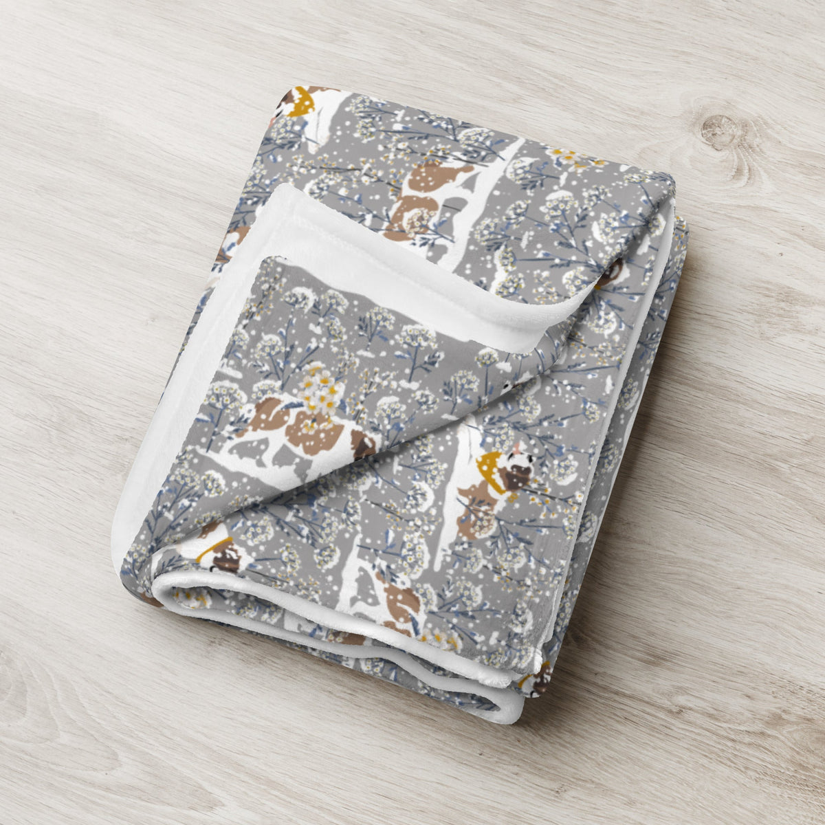 Snowflower Fleece Throw Blanket - Lucy + Norman