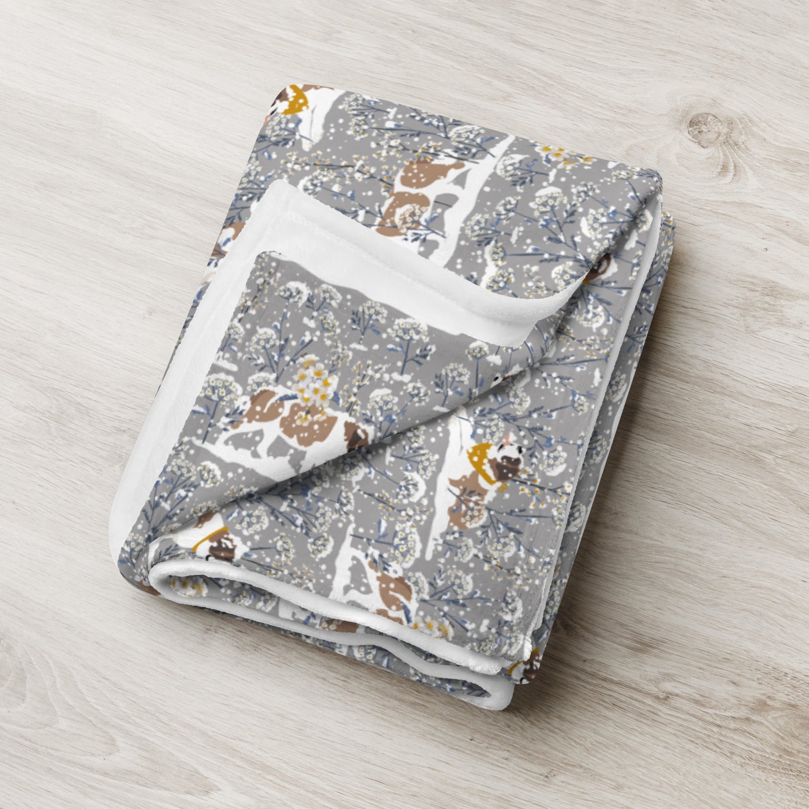 Snowflower Fleece Throw Blanket - Lucy + Norman