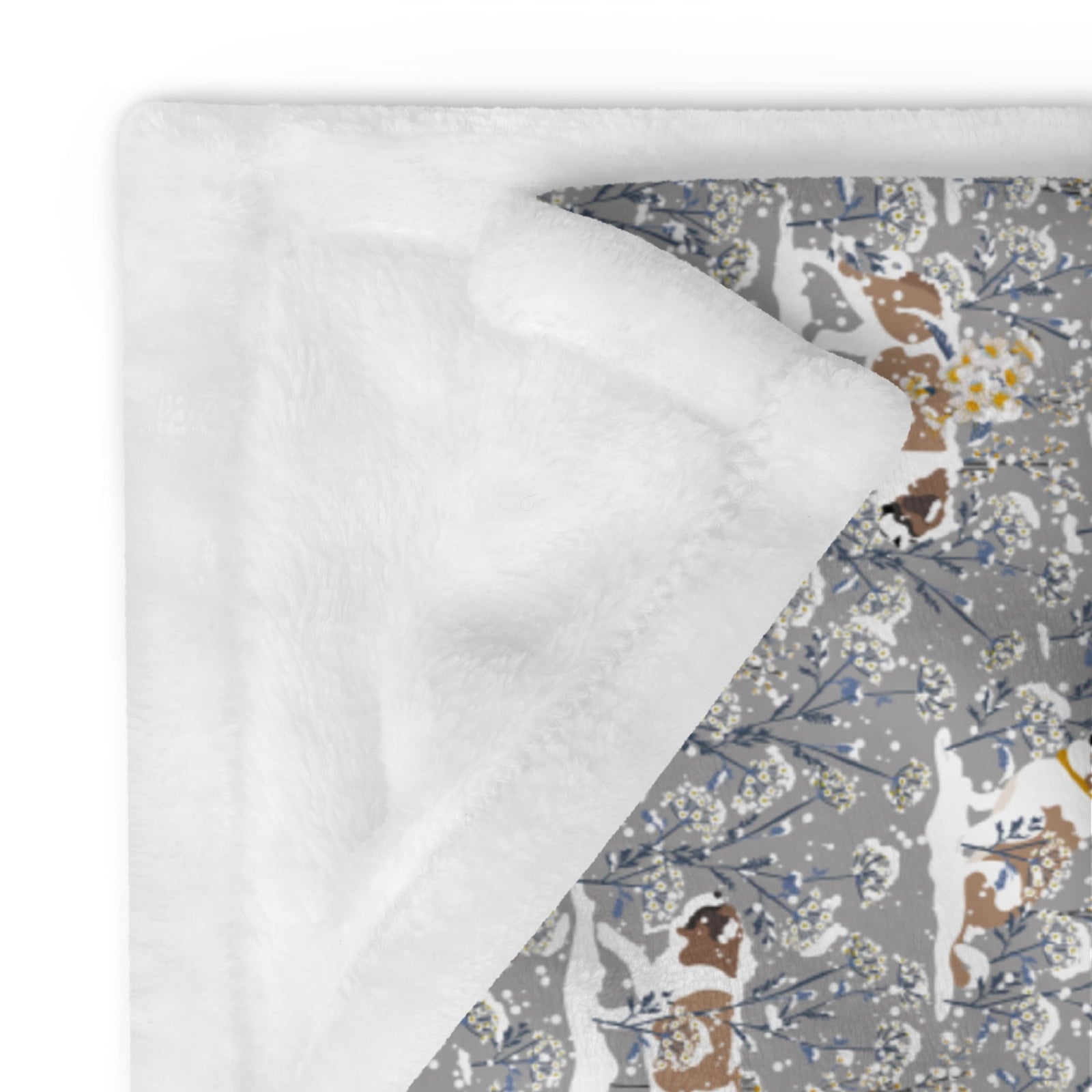Snowflower Fleece Throw Blanket - Lucy + Norman