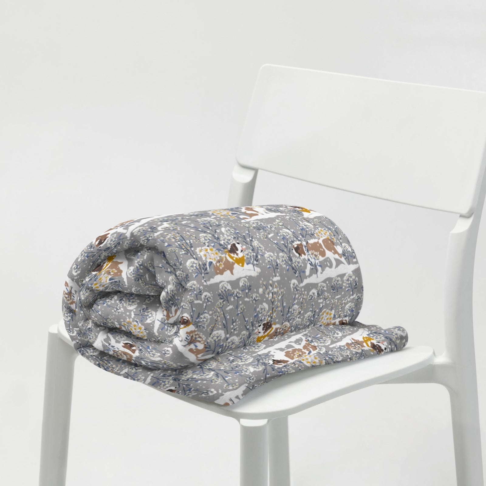 Snowflower Fleece Throw Blanket - Lucy + Norman
