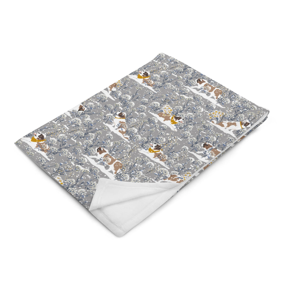 Snowflower Fleece Throw Blanket - Lucy + Norman