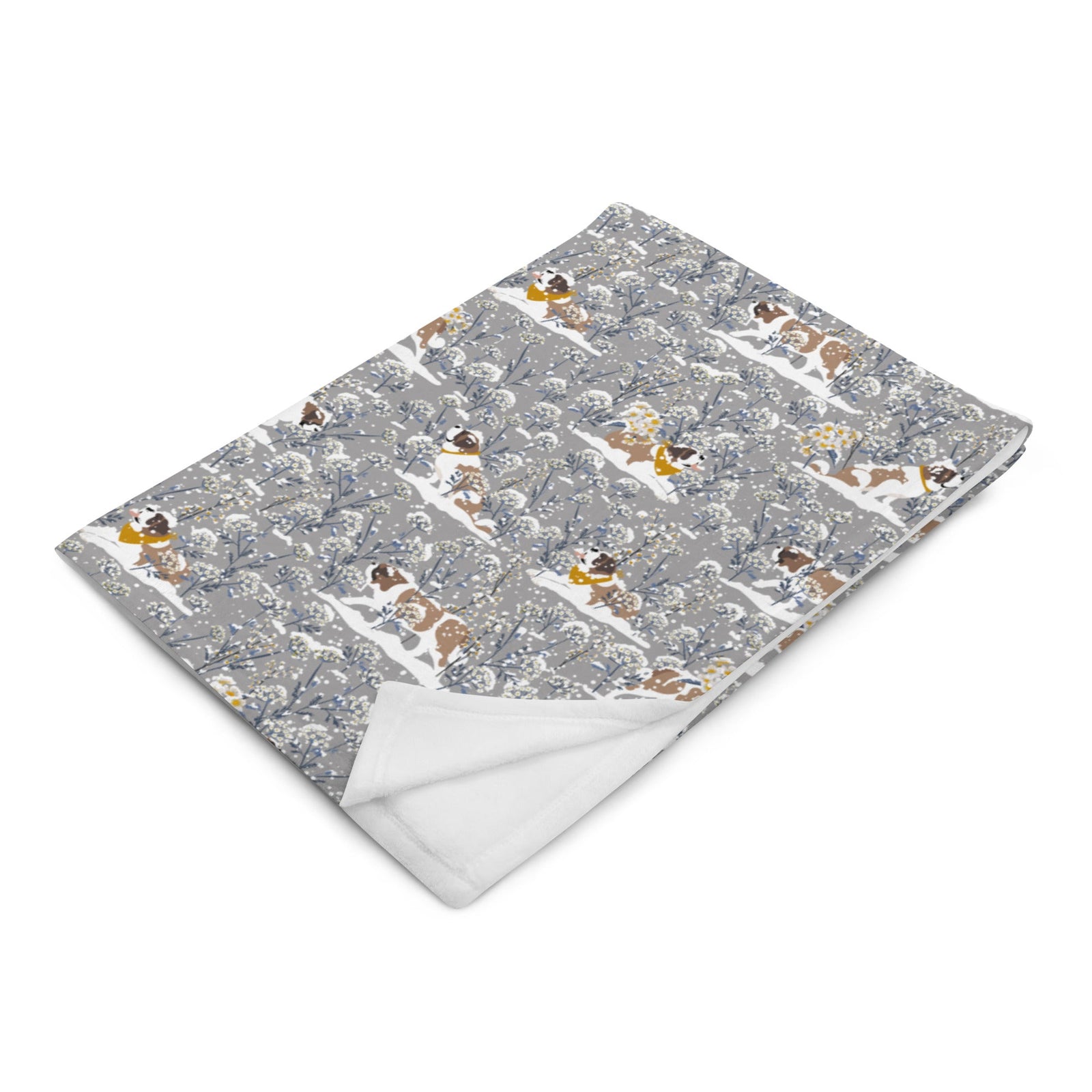 Snowflower Fleece Throw Blanket - Lucy + Norman