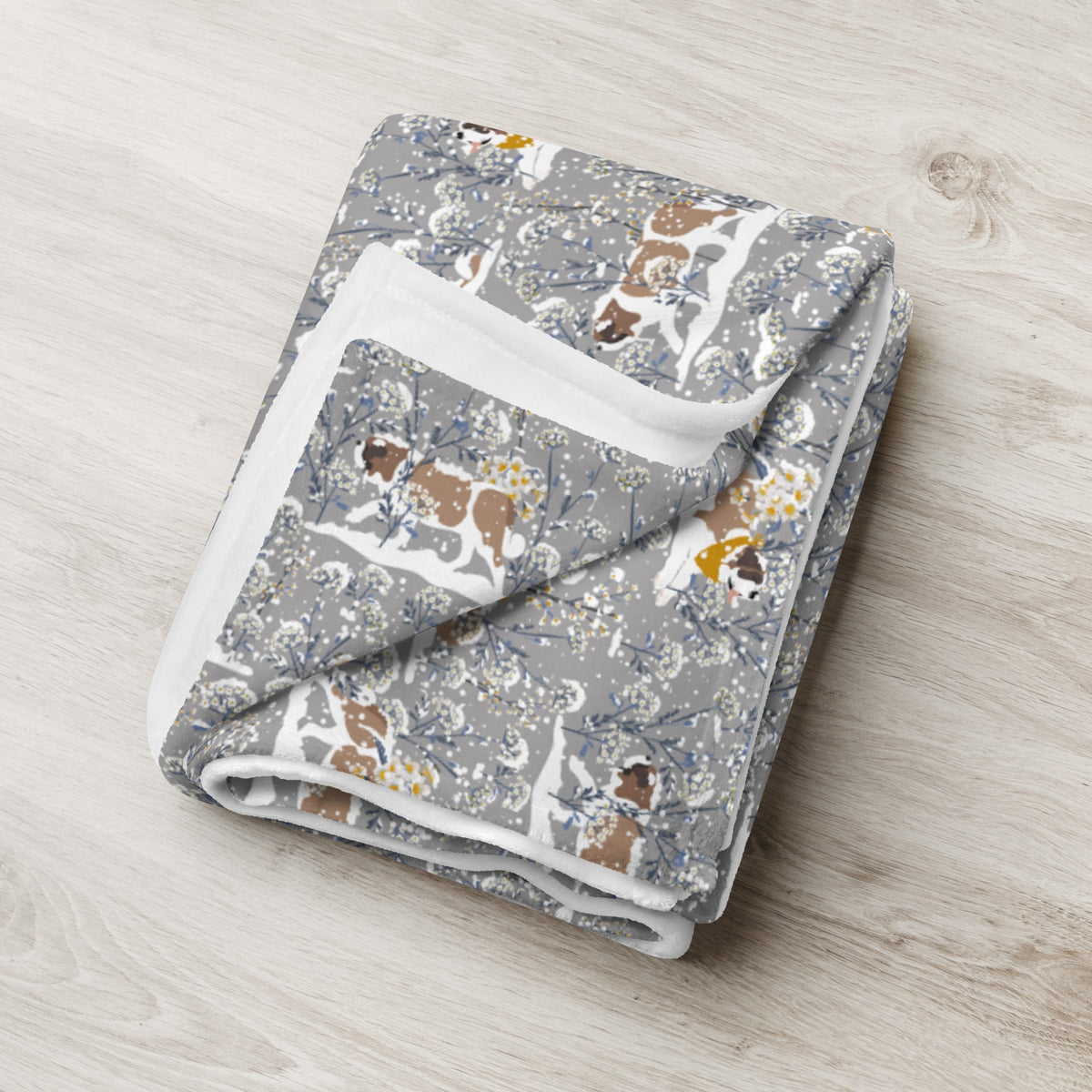 Snowflower Fleece Throw Blanket - Lucy + Norman