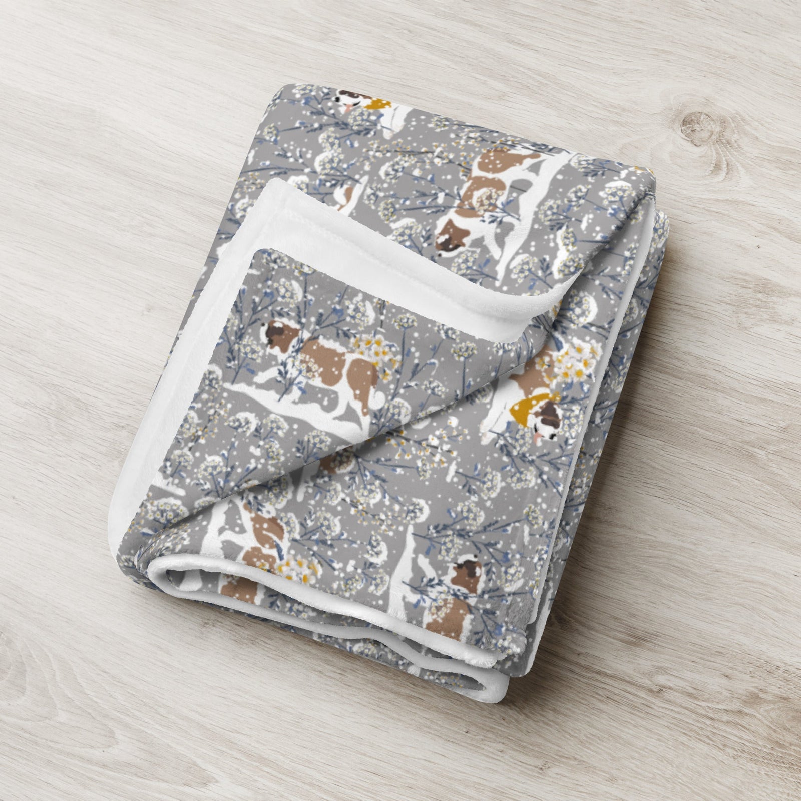 Snowflower Fleece Throw Blanket - Lucy + Norman