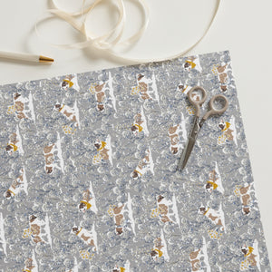 Snowflowers St Bernard Wrapping Paper Sheets - Lucy + Norman