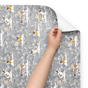 Snowflowers St Bernard Wrapping Paper Sheets - Lucy + Norman
