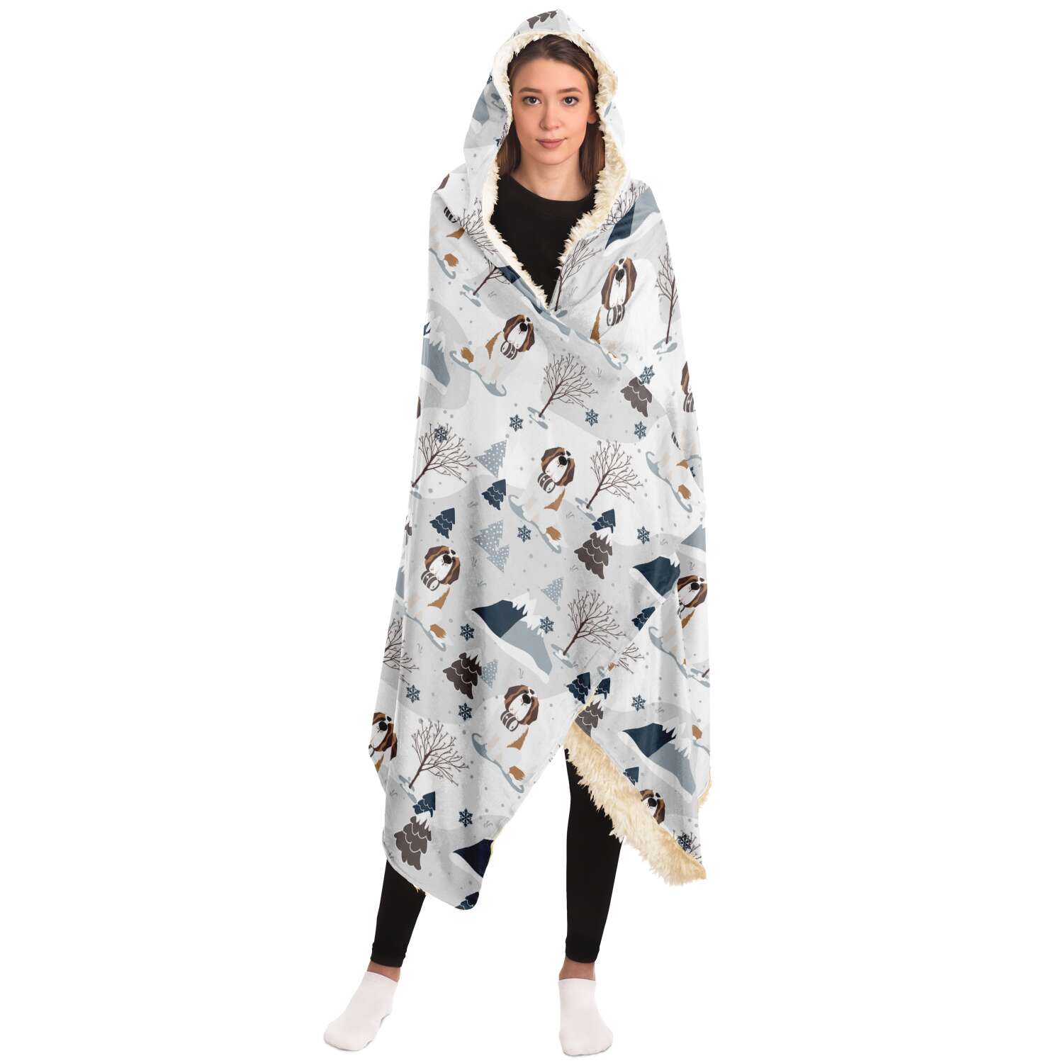 Snowy Alpine Hooded Blanket - Lucy + Norman