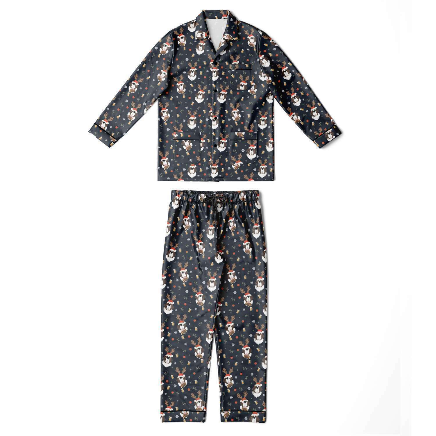 St Bernard Christmas Beer Men's Satin Pajamas - Lucy + Norman