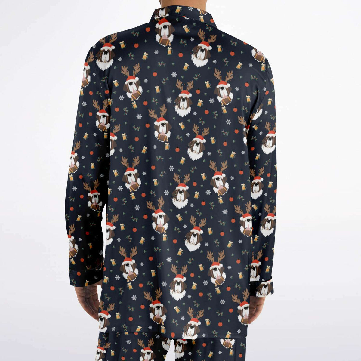 St Bernard Christmas Beer Men's Satin Pajamas - Lucy + Norman