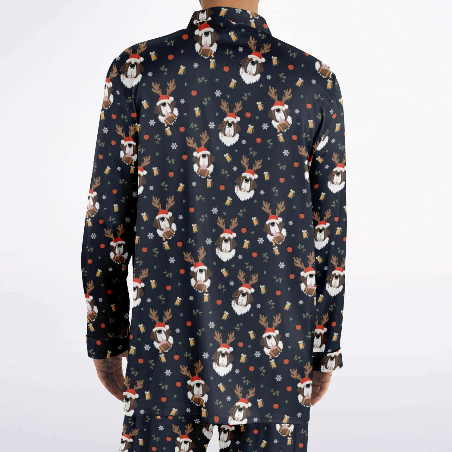 St Bernard Christmas Beer Men's Satin Pajamas - Lucy + Norman