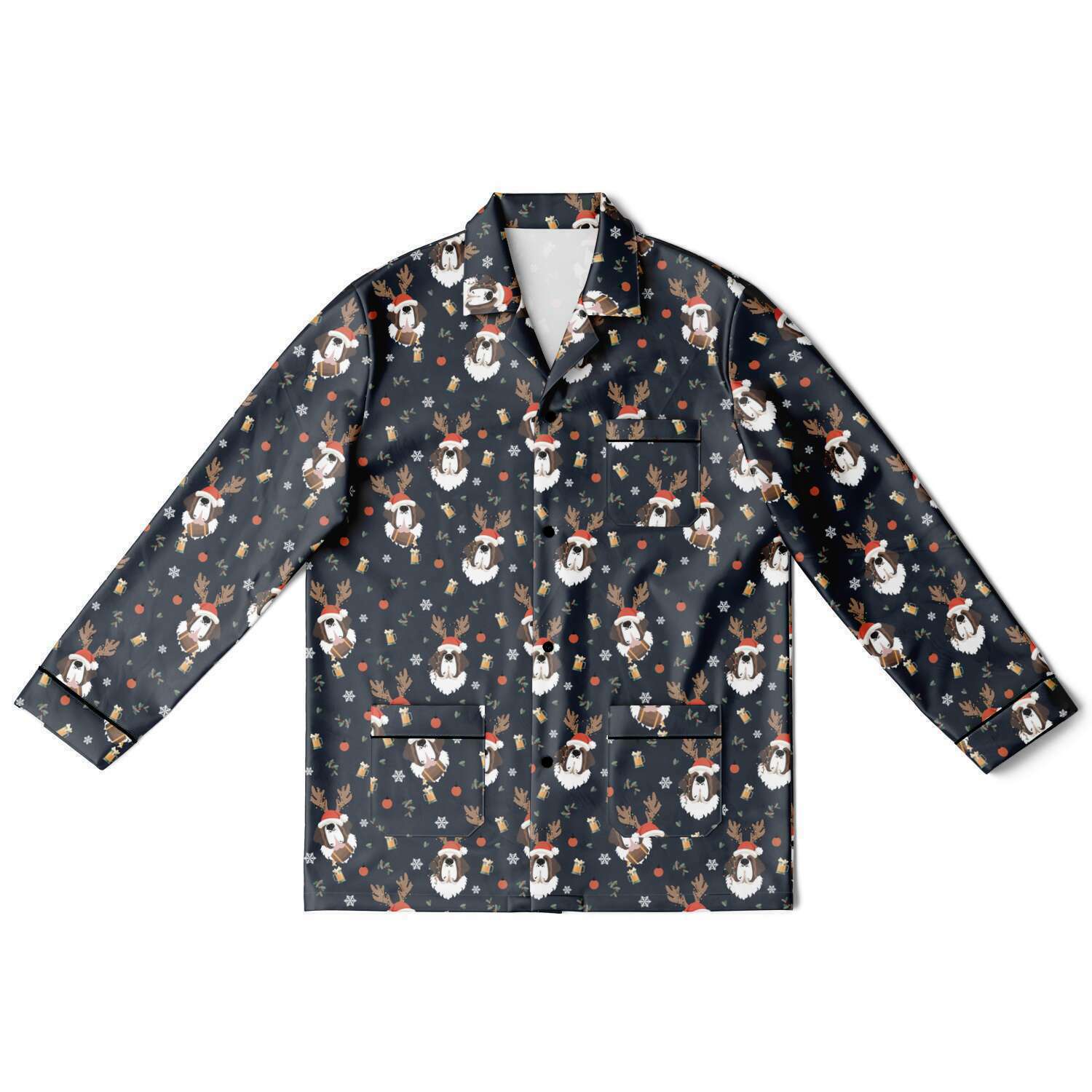 St Bernard Christmas Beer Men's Satin Pajamas - Lucy + Norman