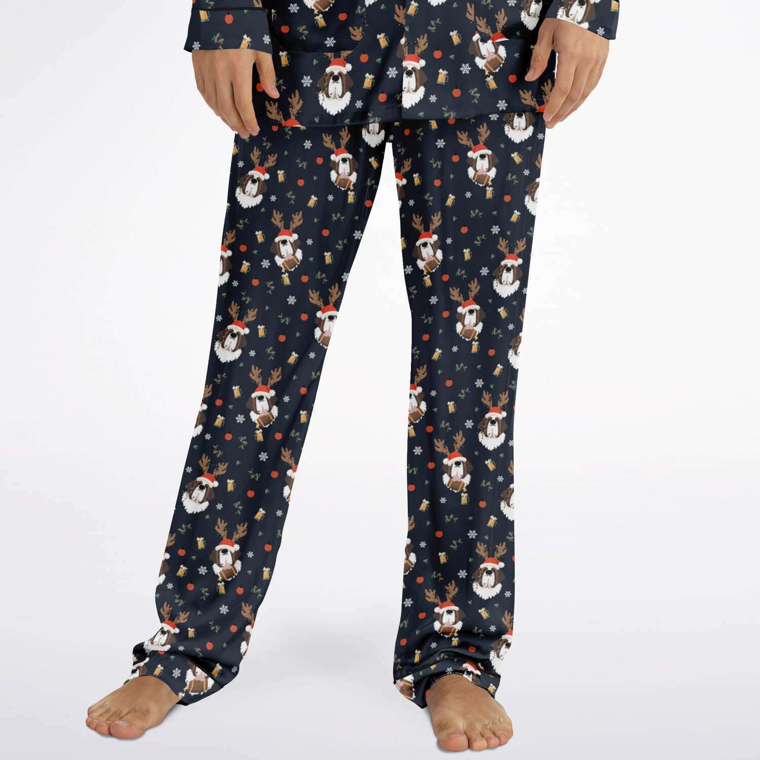 St Bernard Christmas Beer Men's Satin Pajamas - Lucy + Norman